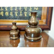 【靜福緣】精品鐵製 『葫蘆型單孔令旗座』大款高15.5cm 小款高9.5cm*台灣製造神明法器座兵器座