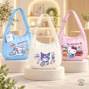 (店+)【SANRIO 三麗鷗】現貨 7-11 限量 三麗鷗 大耳狗 月亮肩背包 月亮包 寬版肩帶 大開口拉鍊 前口袋可放保溫杯