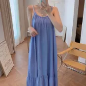 🐥240402-3韓版/甜美/夏日/吊帶/洋裝裙/渡假風