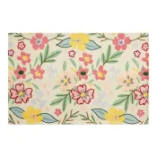 【Costco好市多】Town & Country 純棉花卉防滑地墊 76公分 X 114公分 Town & Country 100% Cotton Brighton Accent Rug 76 cm X 114 cm