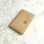 Chanel 米杏色牛皮名片包 卡片包 短夾 錢包 中古包 二手包 卡包