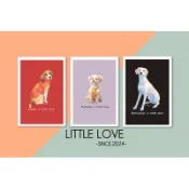 ［Little love]］水彩手繪米格魯、馬爾泰迪、大麥町小卡片、單面卡片、感謝卡、萬用卡（1組2入）