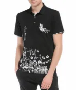 FINDSENSE服飾 FINDSENSE MD 時尚 男 歐美 花朵蝴蝶印花 翻領 POLO衫 大碼 休閒 打底短T 短袖T恤 特色短T