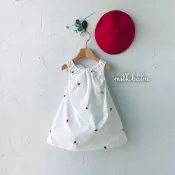 現貨｜正韓 milk balm 蝴蝶結洋裝 小花刺繡洋裝 正韓童裝 韓國童裝