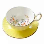 (店+)【Aynsley】小屋花園系列 奧本色釉咖啡杯盤組 150ml(3色任選)
