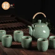君源優品 茶具 茶壺 功夫茶具 茶壺套裝 龍泉青瓷精品茶具陶瓷提梁壺家用茶壺涼水壺大容量過濾泡茶壺包郵