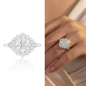 【AURORA 歐羅拉】GIA 一克拉 D color VS2 天然真鑽 矩形 PT950 鉑金台 鑽戒 女戒 絢麗