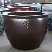 (店+)工廠直銷♥（免運）陶瓷大缸 錦鯉金魚缸 仿古特大號荷花缸 庭院大水缸 招財獅耳缸
