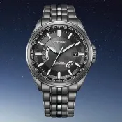 【CITIZEN 星辰】GENTS 限定款超越巔峰電波時尚男錶-黑/43mm 禮物(CB0294-54E)送禮