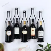 美式工業風鐵藝掛式酒架酒吧家居客廳吧臺墻上壁掛葡萄酒架紅酒架