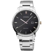 (店+)【CITIZEN 星辰】【柒號本舖】 CITIZEN星辰ECO DRIVE光動能藍寶石鋼帶男錶-黑 / BM6977-70E