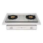 (店+)【林內】RBTS-227SC 嵌入式傳統不銹鋼雙口爐 (含基本安裝)｜嵌入爐｜銅合金爐頭｜熄火安全裝置｜壓電式點火｜瓦斯爐｜