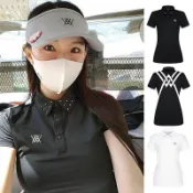 快樂一購 【優品高爾夫 】高爾夫球衣 韓國女裝 高爾夫女裝 高爾夫衣服裝女士短袖排汗透氣T恤緊身顯瘦上衣黑白百搭夏季球衣