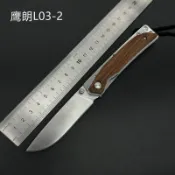 @全場@全場免運@-鷹朗木柄摺疊刀L03日用小刀工具刀隨身便攜折刀防身高硬度口袋刀免運@免運@+