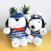 日本正版 海軍服 Snoopy 史努比 歐拉夫 絨毛玩偶娃娃 玩偶鎖圈 坐姿娃娃 絨毛娃娃 布偶玩偶 包包吊飾 療癒娃娃