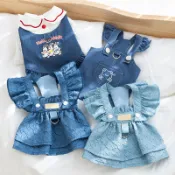 春夏季狗經典港風牛仔洋裝貓兩腳吊帶裙子泰迪比熊寵物狗