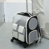 🔥優選🔥寵物外出雙肩拉桿箱便攜透氣貓咪大容量書包狗狗太空艙背包行李箱