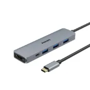 (店+)【Philips 飛利浦】5合1轉接器 擴充器 分線器 HUB Type-C轉HDMI USB延長線 PD快充  DLK5529C