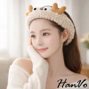 【HanVo】可愛動物洗臉髮帶 髮箍 毛毛髮帶 髮帶 化妝髮帶 可愛髮帶 頭戴 髮帶寬版 動物造型髮帶 C03-8195