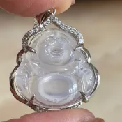 （附證書）玻璃種 佛公 天然翡翠A貨，彌勒佛、歡喜佛，笑佛，緬甸玉玉墜 佛公