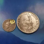 ☆豐臣館☆1958年英屬南非羚羊銀幣☆伊麗莎白二世女王~AG034