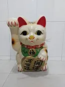 早期 日本 昭和時期 福 開運 千萬兩 招財貓 大型 陶瓷 存錢筒 儲金箱