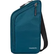 美國 TRAVELON 輕便防盜斜背包(孔雀藍) RFID 防割 側背包