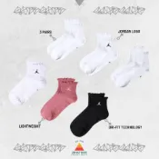 (店+)【NIKE 耐吉】Nike Jordan【3雙一組】木耳邊 中筒襪 襪子 休閒襪 白襪 襪 白色 IR0597-901