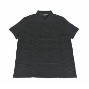 BOSS 純綿橡膠黑字LOGO幾何圖形設計2鈕釦領口短袖POLO衫(男款/黑)