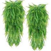 壁掛仿真植物 DIY 人造波斯綠植蕨類家庭花園牆壁裝飾假植物