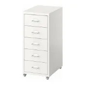 【IKEA 宜家家居】HELMER 附輪腳抽屜櫃，白色，28x65 公分