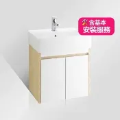 【TOTO】L710面盆+BaNSO木紋PVC雙門浴櫃組(台灣製+不含龍頭配件組)