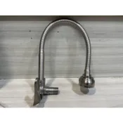 *水電DIY* 不鏽鋼壁式可彎式鵝頸水龍頭/白鐵304壁式龍頭/流理台/2段式出水方式 最新型白鐵軟管 無鉛龍頭