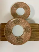 古瓷堂日本回流瓷器 日本回流 Vintage 中古 老九谷 杯墊2只 絕版復古 經典手繪 陶瓷杯墊 日式茶器 茶道小物 送禮收藏