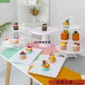 台灣出貨✨甜品臺擺件展示架冷餐茶歇擺臺架子下午茶點心架甜點糕點託盤三層點心盤生日點心布置盤蛋糕擺盤甜品臺擺件乾果零食擺