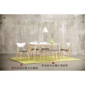 (店+)1【全台傢俱】CM-26 妮克絲 洗白色 實木 4尺餐桌 / 妮克絲餐椅 / 妮克絲長板凳 / 格魯曼餐椅