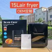 臻選時刻 【15L大容量】空氣炸鍋 電炸鍋 烤箱 薯條機 氣炸鍋 多功能智能觸控 無油健康烹調 可視化玻璃視窗 旋轉烤叉 全自動定時調溫 家庭聚會必備