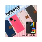 (店+)精彩款 Google Pixel 4 XL 4a 5G版 5 6 7 8 Pro 6a 7a 斜紋撞色皮套 側掀 保護套