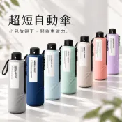 【雨洋工坊｜小包也放得下】22cm超短收納 巴掌傘 Auto Cool｜短自動傘 輕量自動傘 晴雨兩用 黑膠防曬降溫傘