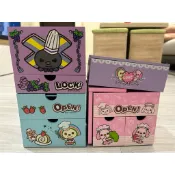 OPEN!  LOCK小醬 桌上型小物雙抽盒（藍色）