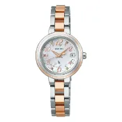 大高雄鐘錶城 seiko SK037 精工錶 Lukia 1B22-0CY0P(SSVW236J) 節慶限量款 太陽能電波蝴蝶結腕錶 玫瑰金x銀 25.5mm｜樂天領券現折★全館特惠中★指定刷卡回饋10%