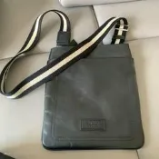 近全新正品 BALLY TERINO 經典 男用 女用 中性 紅白背帶 紅白織帶 側背包 郵差包 斜背包 包包 肩背包