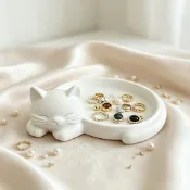 洛陽牡丹 3d列印貓咪造型首飾收納擺件玄關桌面置物架可愛多肉花盆