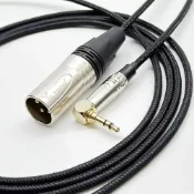 (店+)【YC Sound】多種長度 高級接頭 珍珠鎳外殼 編織網款 3.5 對 XLR公 轉 3.5mm TRS 立體 彎頭L型 XLR公轉3.5mm XLR轉3.5mm 卡農頭 平衡頭 音源線 音響 混音機 相機音訊 錄音直播 耳機