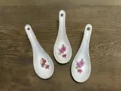 WH23386【四十八號老倉庫】全新 早期 台灣 NG 杜鵑花 湯匙 14.6-15cm 小瑕 3匙價【懷舊收藏拍片道具