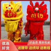 新款舞獅道具整套雙人南獅獅頭舞龍舞獅道具醒獅成人舞獅子頭服裝 運動健身器材