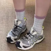 襪子 韓系 ins 多巴胺 撞色 條紋 春秋 中筒襪子 日系 文藝 小清新 少女 百搭 堆堆襪 配小皮鞋 勃肯鞋 中筒襪