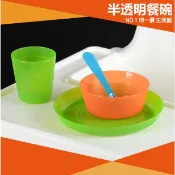 ⭐小創均一價⭐透明餐碗 半透明 碗 純色 兒童餐具 點心碗 水果 置物盤 塑膠碗 PP 餐盤 塑膠 兒童碗