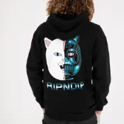 RIPNDIP NERMINATOR HOODIE 魔鬼終結者 黑色 帽T 連帽衛衣 帽衫 中指貓 台灣總代理-ALL