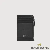 【BRAUN BUFFEL】維克多-D2 8卡零錢袋卡夾-黑色(德國小金牛台灣總代理)/BF512-154-BK
